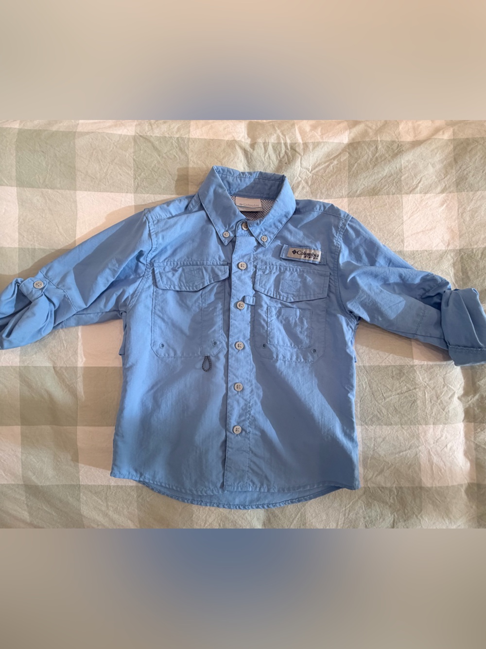 Columbia Light Blue Button-Down Shirt for Kids